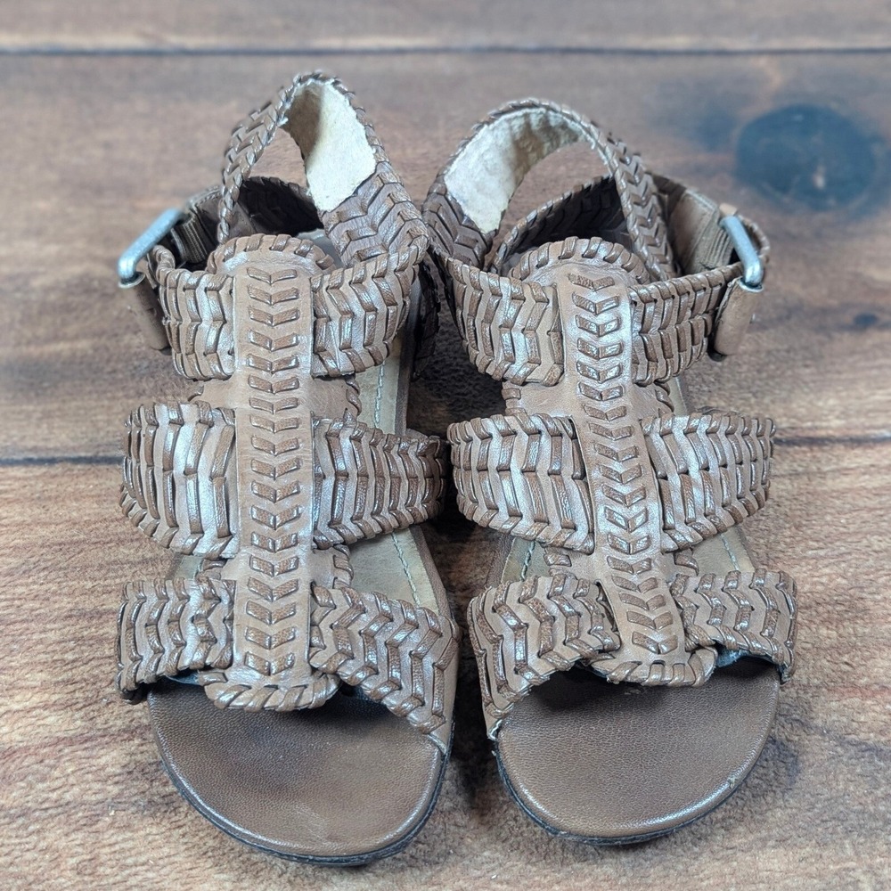 AllSaints Gladiator Sandals Woven‎ Leather Strappy Brown Buckle Size 37